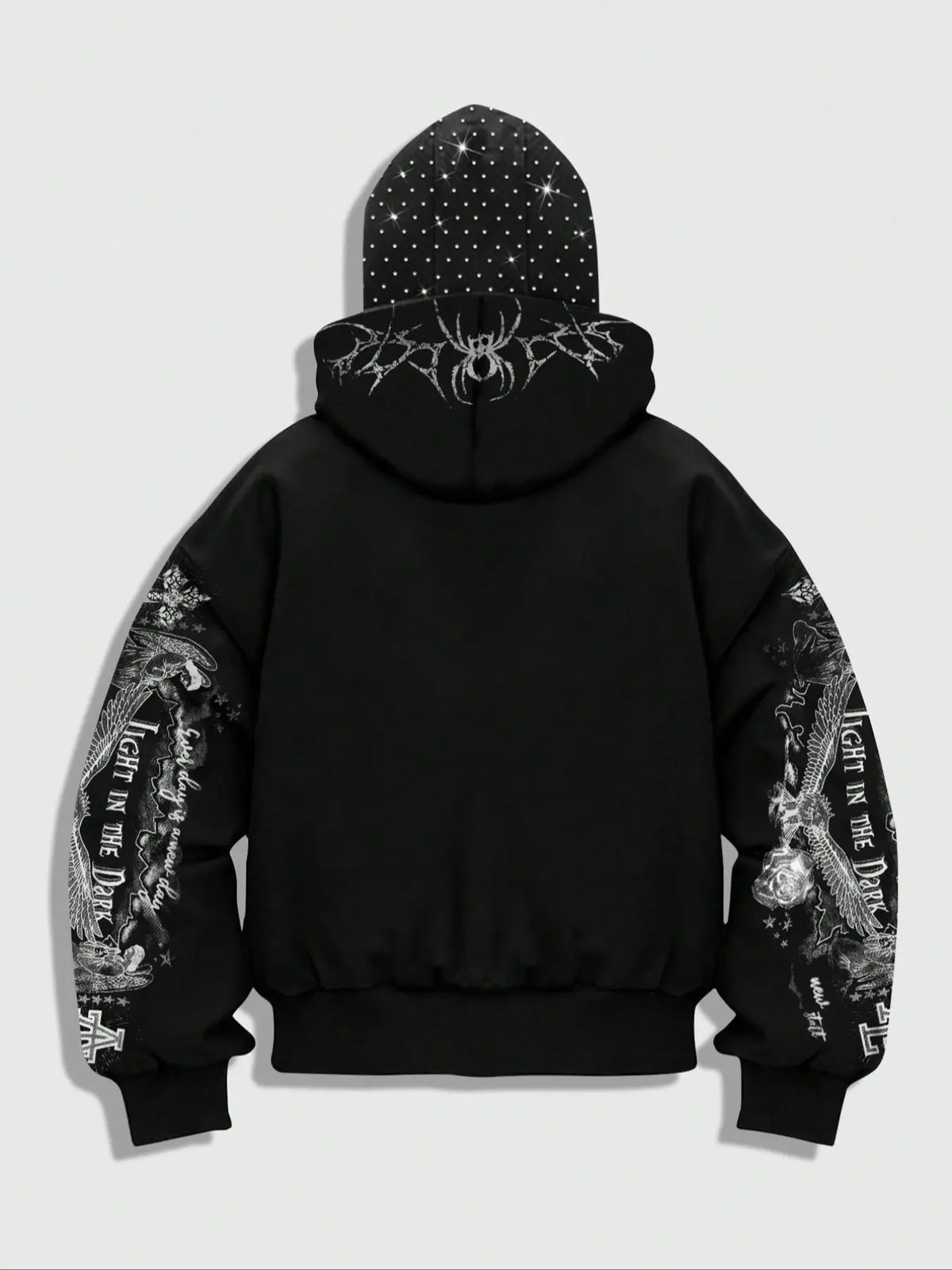 Men'S Street Style Rhinestone Decor Windproof Hat, Two Hats with Pockets and Zipper Design, Fall & Winter Wear