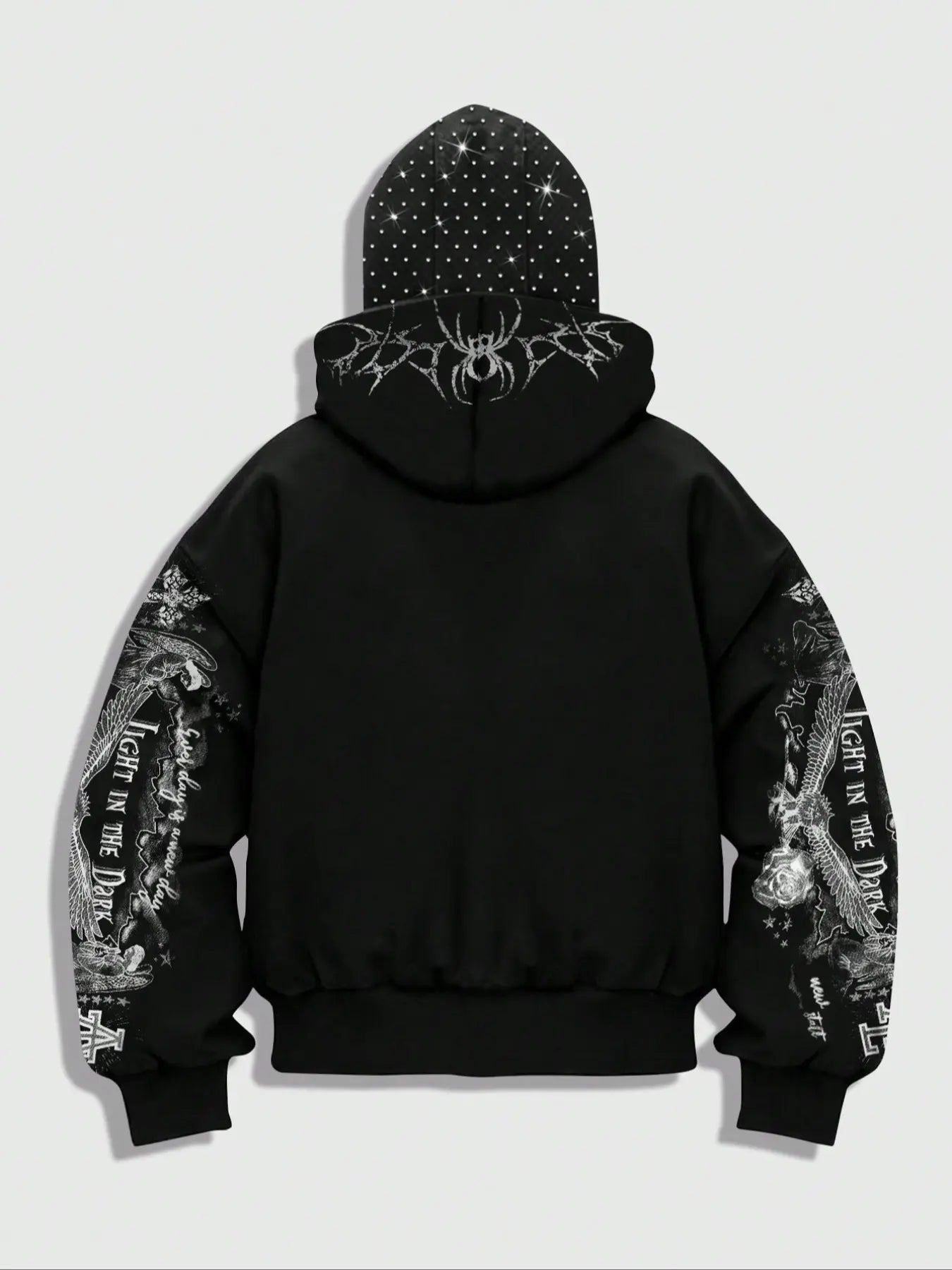 Men'S Street Style Rhinestone Decor Windproof Hat, Two Hats with Pockets and Zipper Design, Fall & Winter Wear