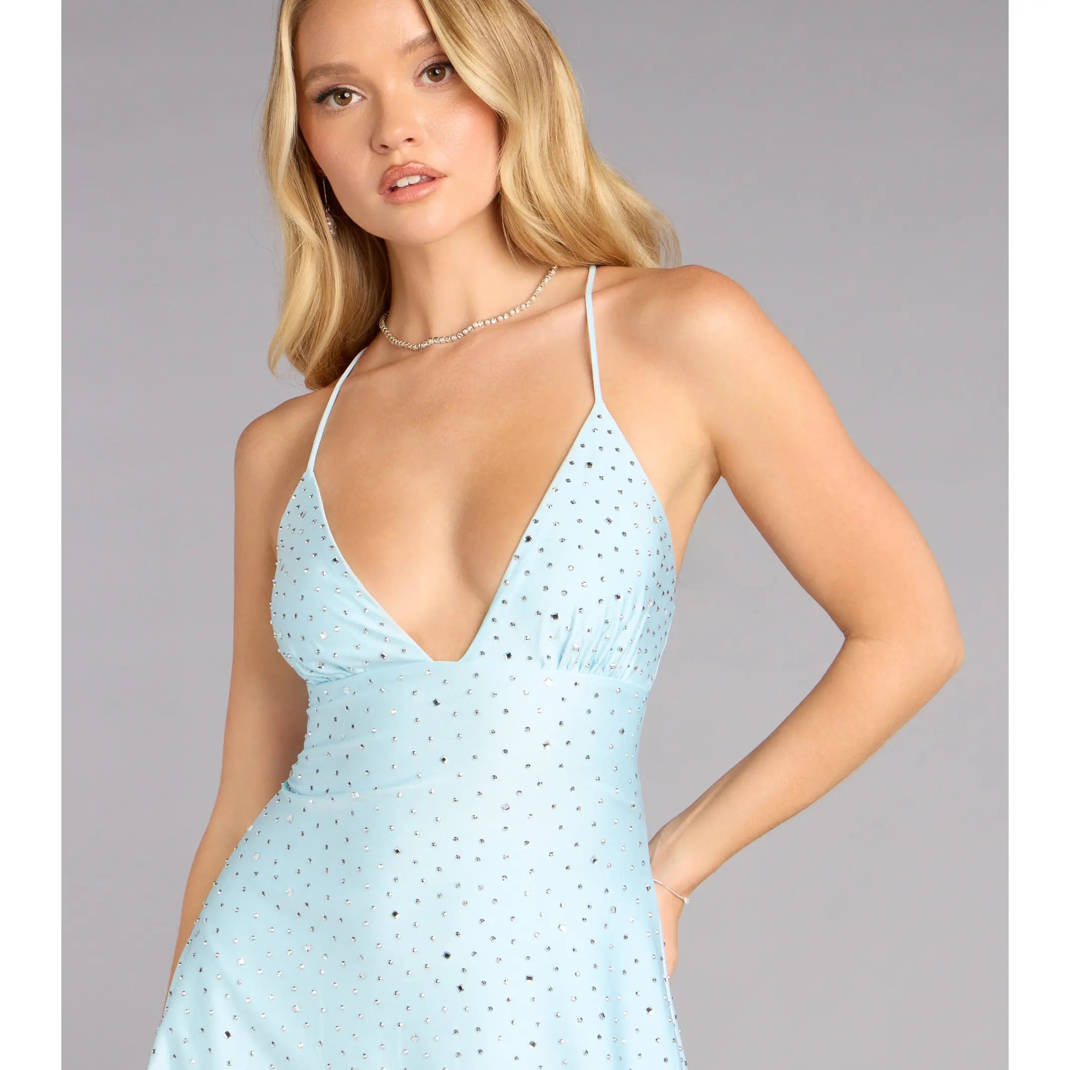 Spark It up Rhinestone A-Line Mini Dress